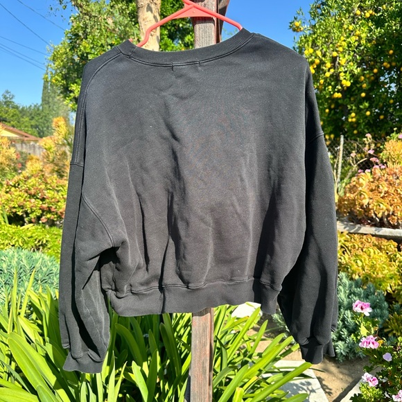 AGOLDE BALLOON SLEEVE CROPPED SWEATSHIRT IN BLACK Sz medium - Picture 5 of 5
